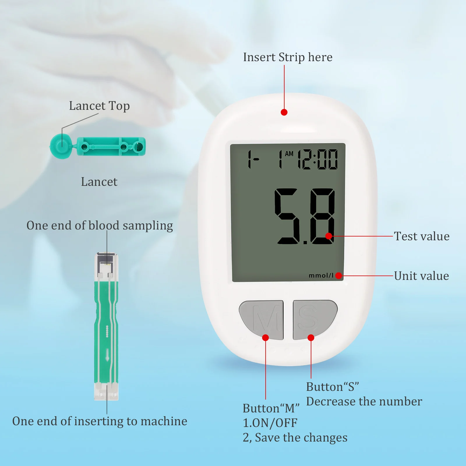 Portable Blood Glucose Meter Kit - Auto Coding, Fast 10s Results, Includes 50 Test… — image 3