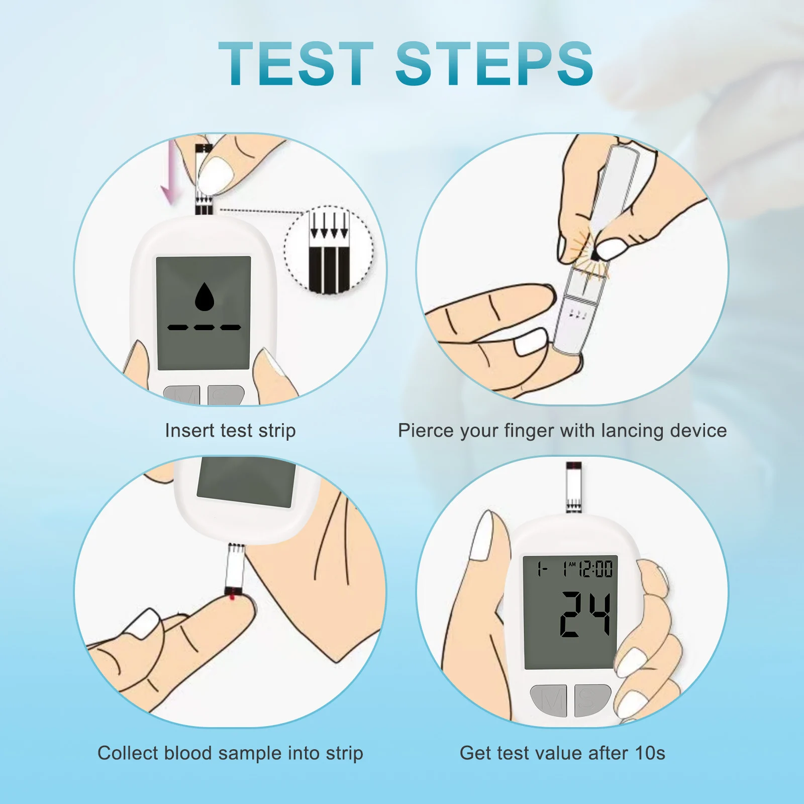 Portable Blood Glucose Meter Kit - Auto Coding, Fast 10s Results, Includes 50 Test… — image 2
