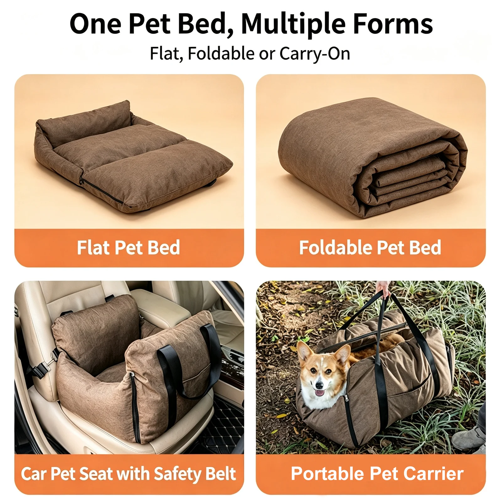 Portable Dog Car Seat Large Size Washable Pet Booster Detachable Travel Bed For Anti… — image 7