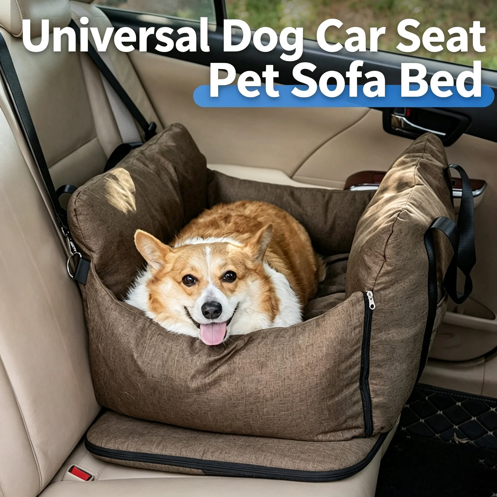 Portable Dog Car Seat Large Size Washable Pet Booster Detachable Travel Bed For Anti… — image 1