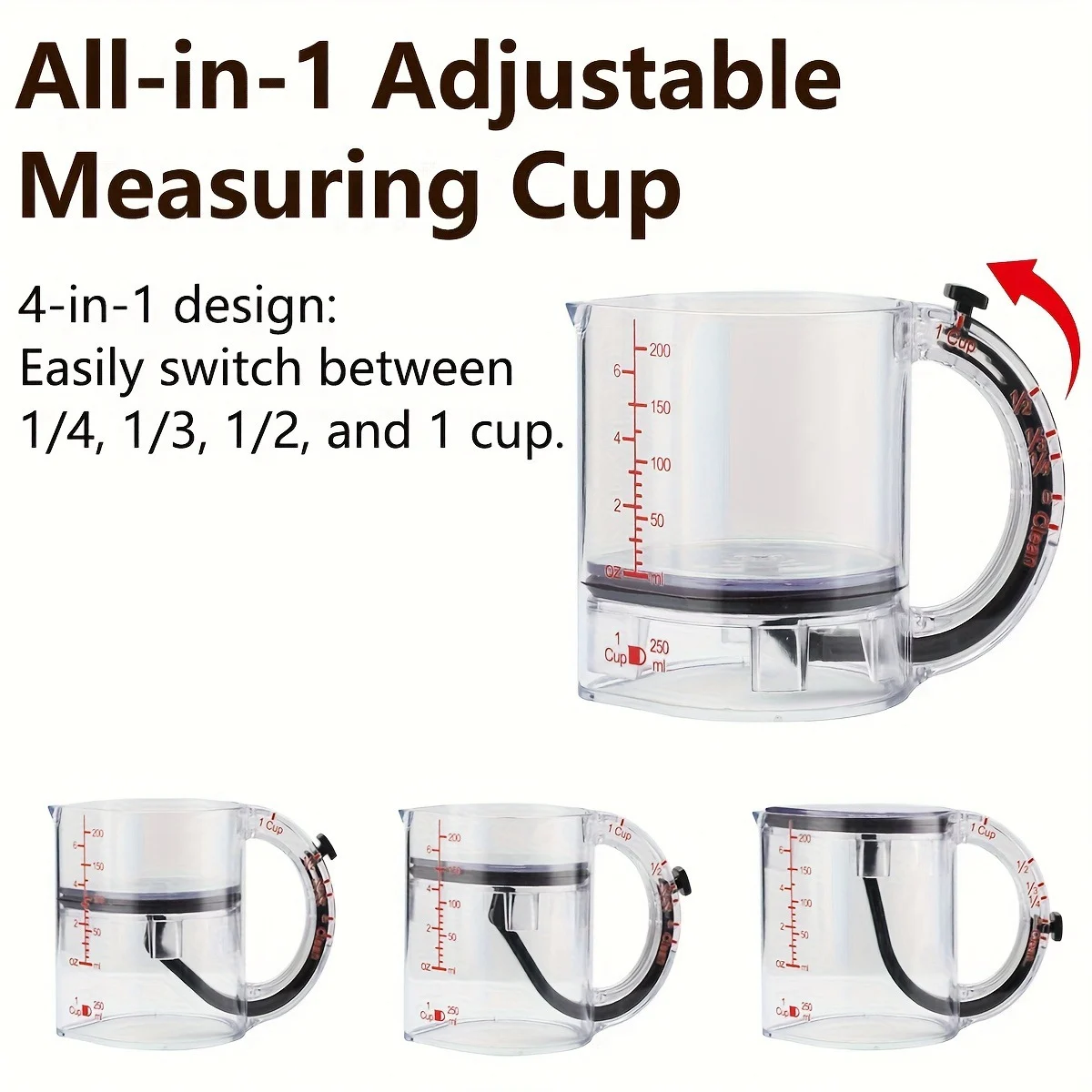 Portable Four-in-one Adjustable Measuring Cup — image 3