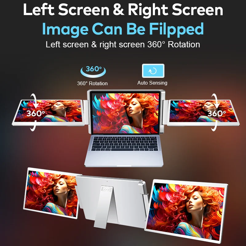 Portable Monitor Dual-cable Backrest Model Dual-screen Display — image 4