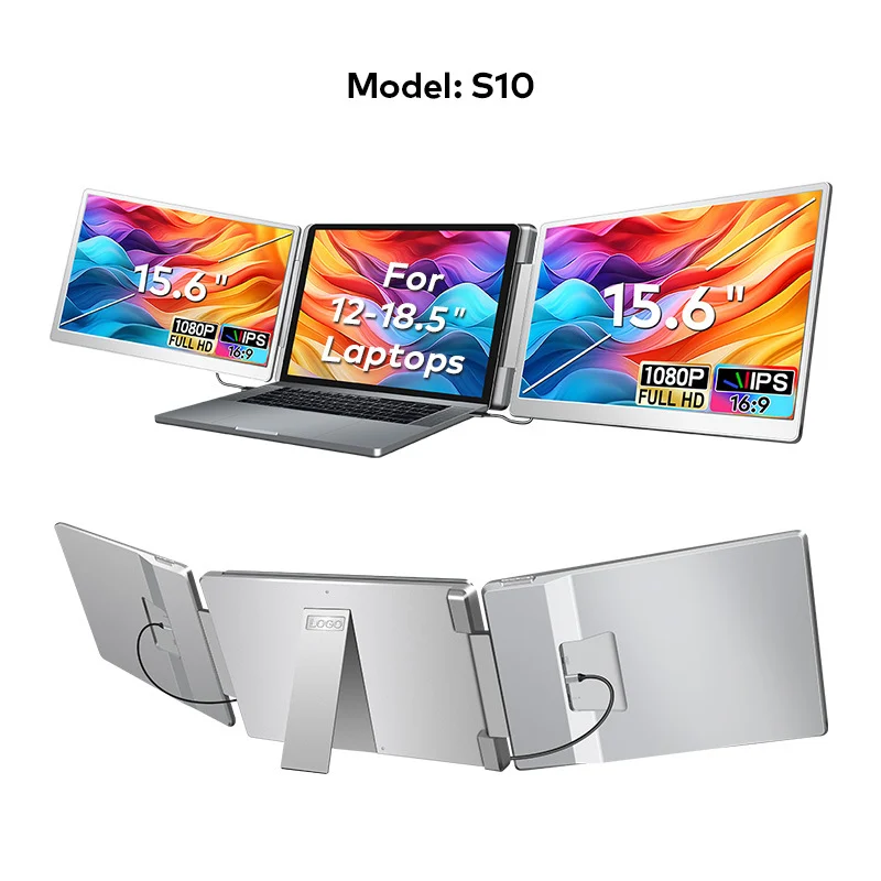 Portable Monitor Dual-cable Backrest Model Dual-screen Display — image 3