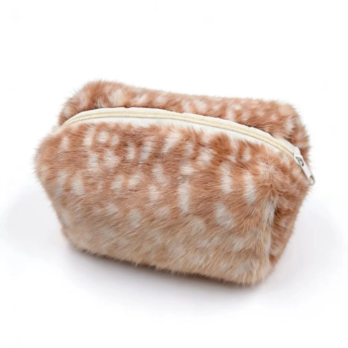 Portable, Premium-feel Plush Fawn-patterned Makeup Bag — image 5