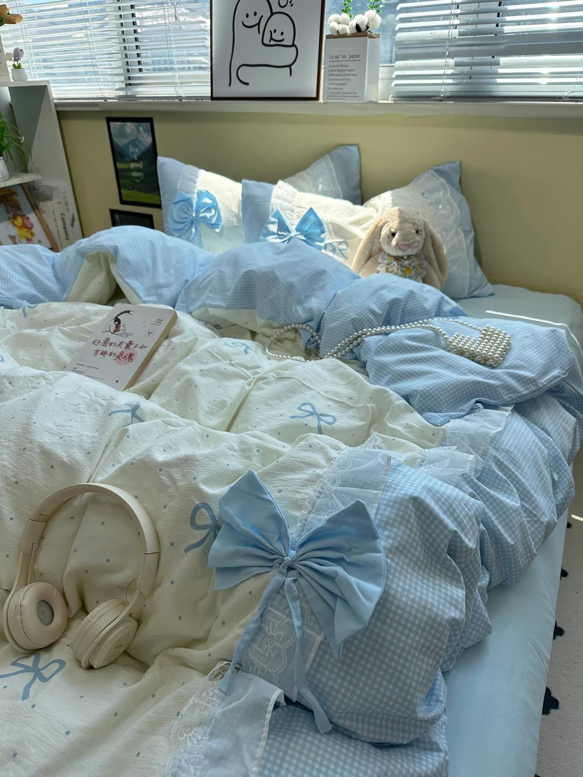 Princess-style All-cotton Four-piece Bedding Set With Bow Details — image 5
