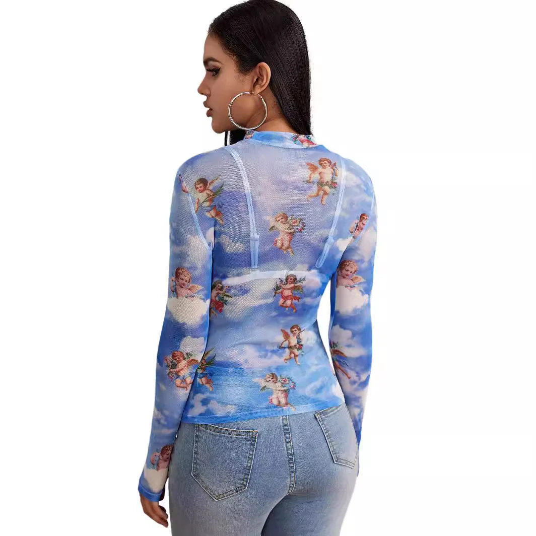 Printed 3-color Angel Kids T-shirt Top — image 8
