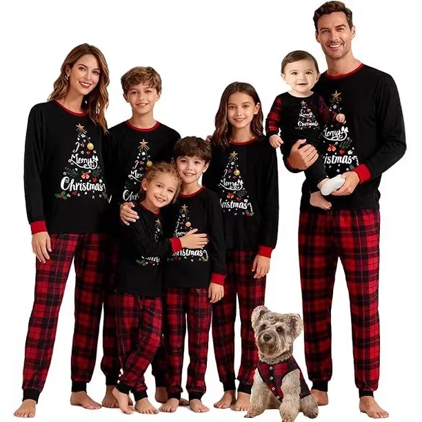 Printed Christmas Parent-child Pajama Set — image 5