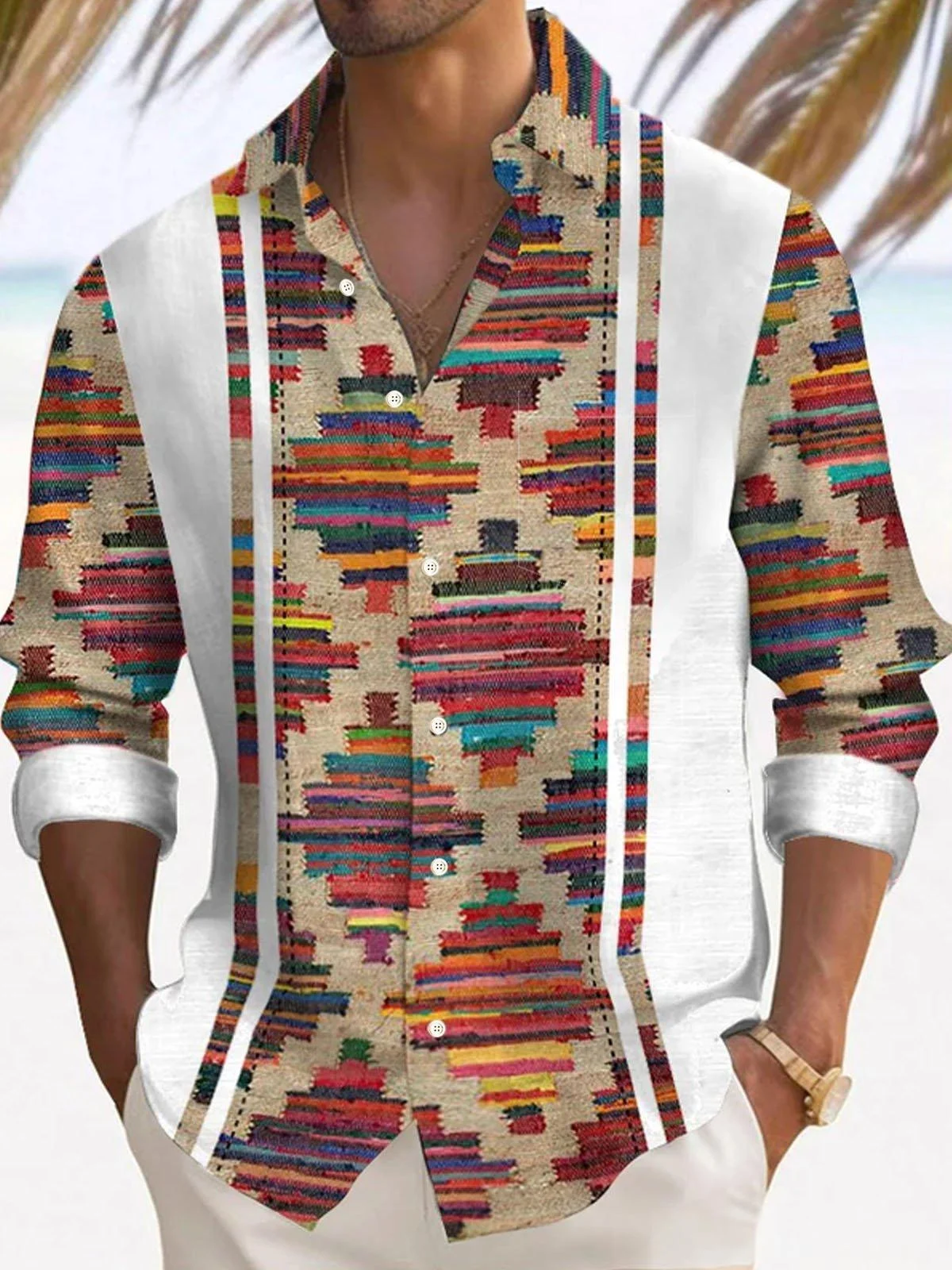 Printed Long-sleeve Casual Top For Men — image 4