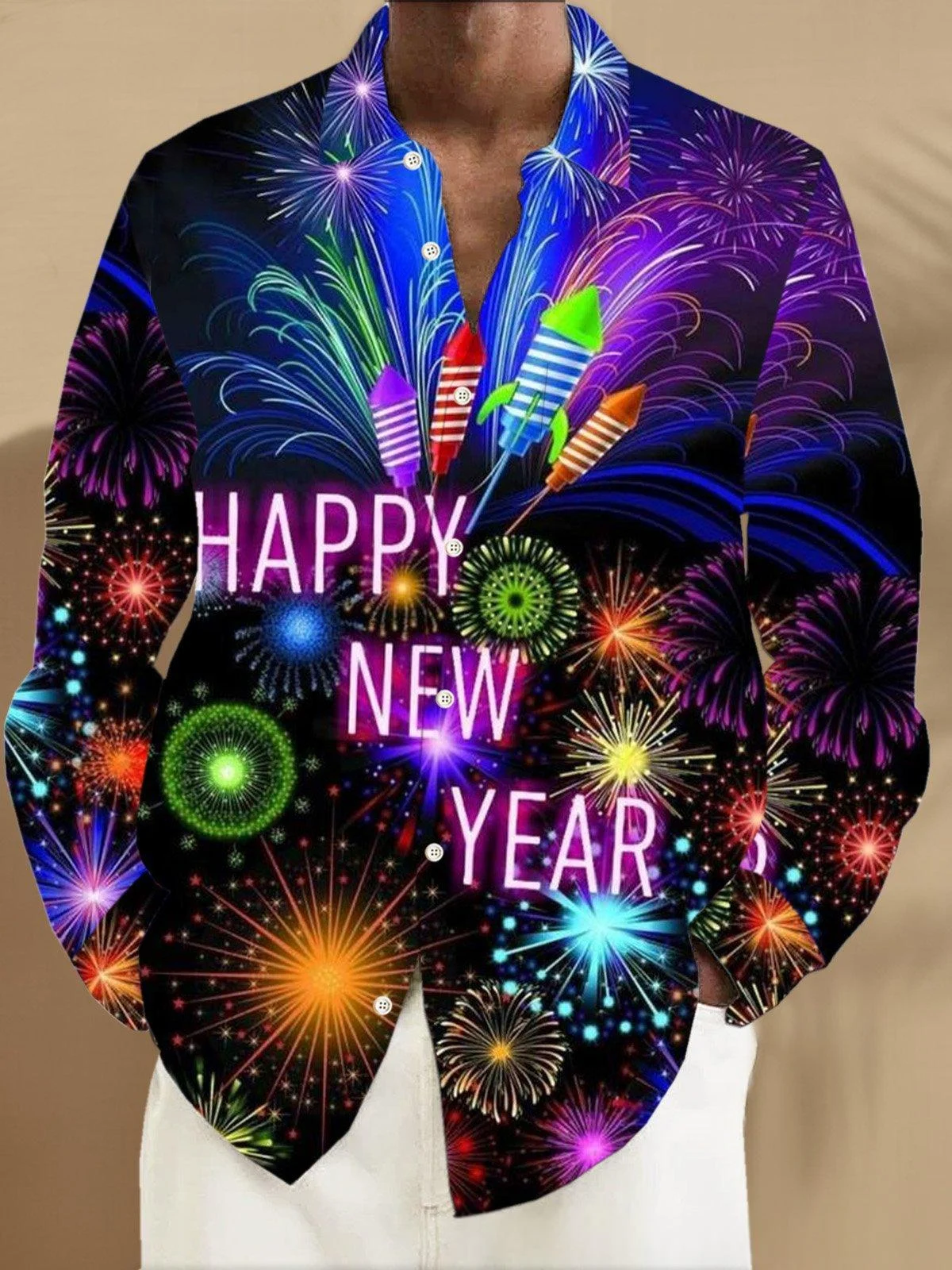 Printed Long-sleeve Casual Top For Men — image 9