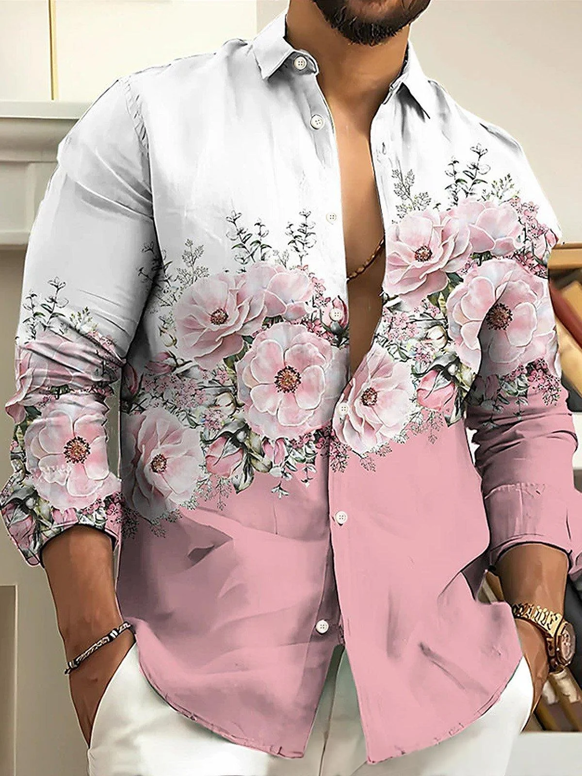 Printed Long-sleeve Casual Top For Men — image 8