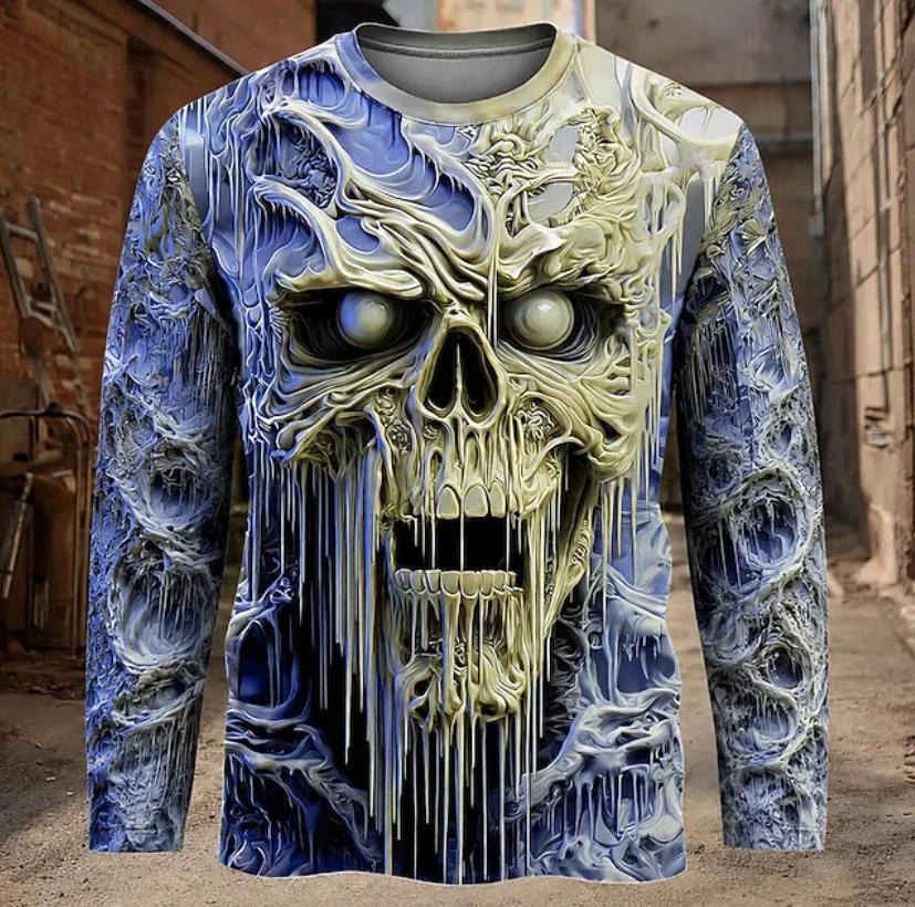 Printed Mens Long-sleeve T-shirt With A Crew Neck — image 14