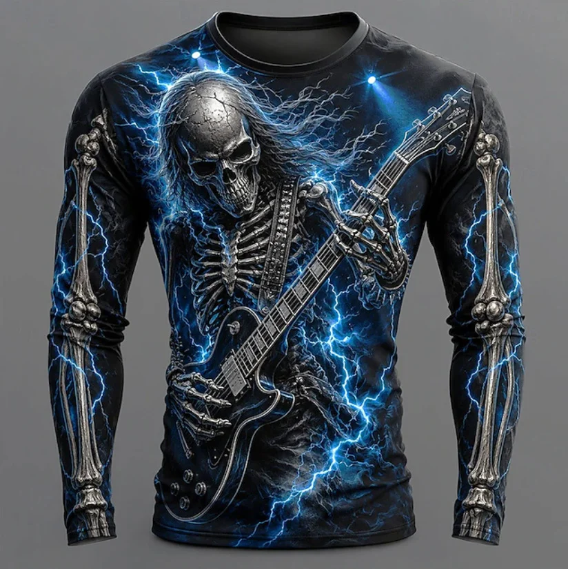 Printed Mens Long-sleeve T-shirt With A Crew Neck — image 2