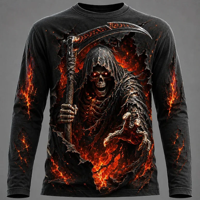 Printed Mens Long-sleeve T-shirt With A Crew Neck — image 9