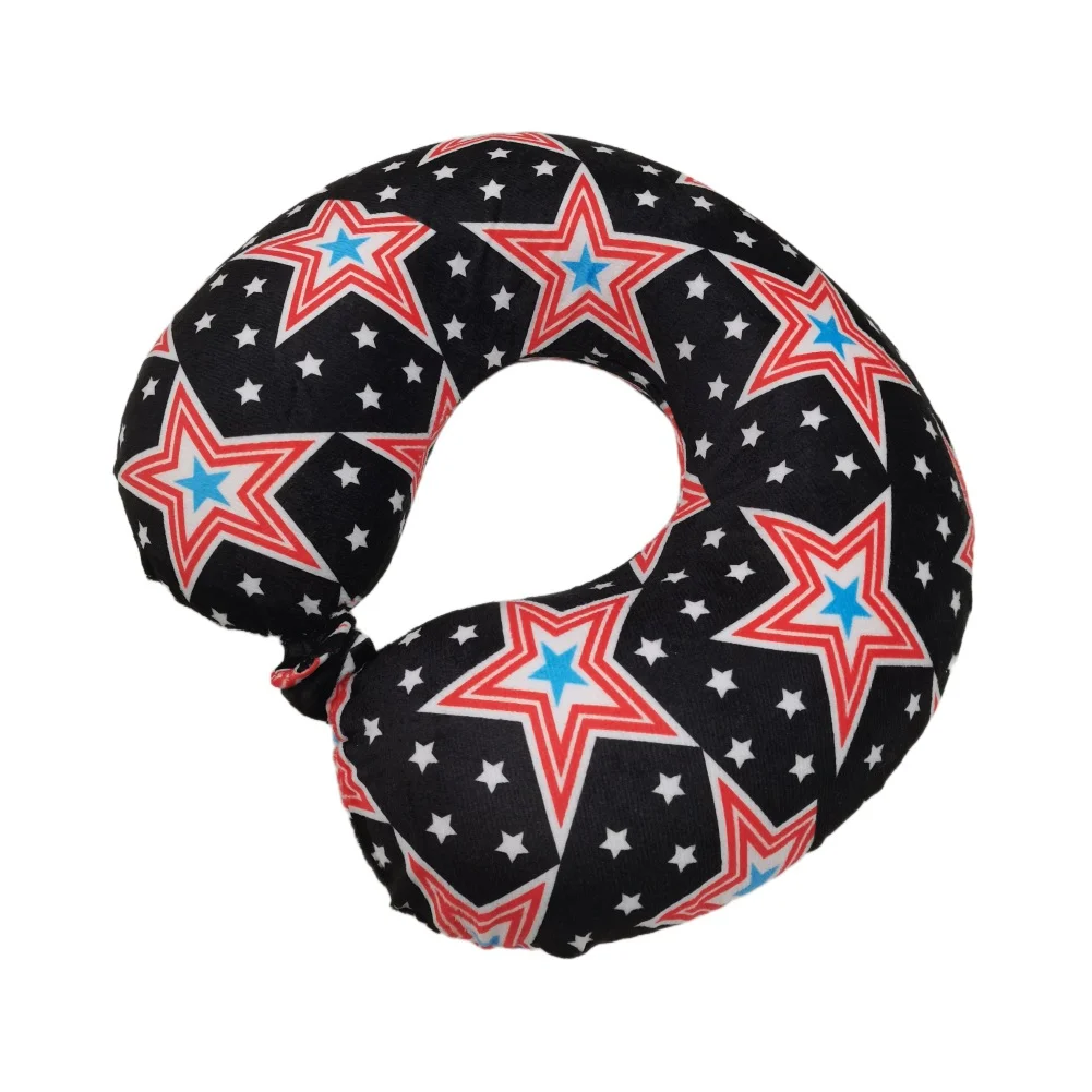 Printed Micro Bead U Shaped Neck Pillow, Soft Filling Travel Pillow For Airplane Car Trip — image 4