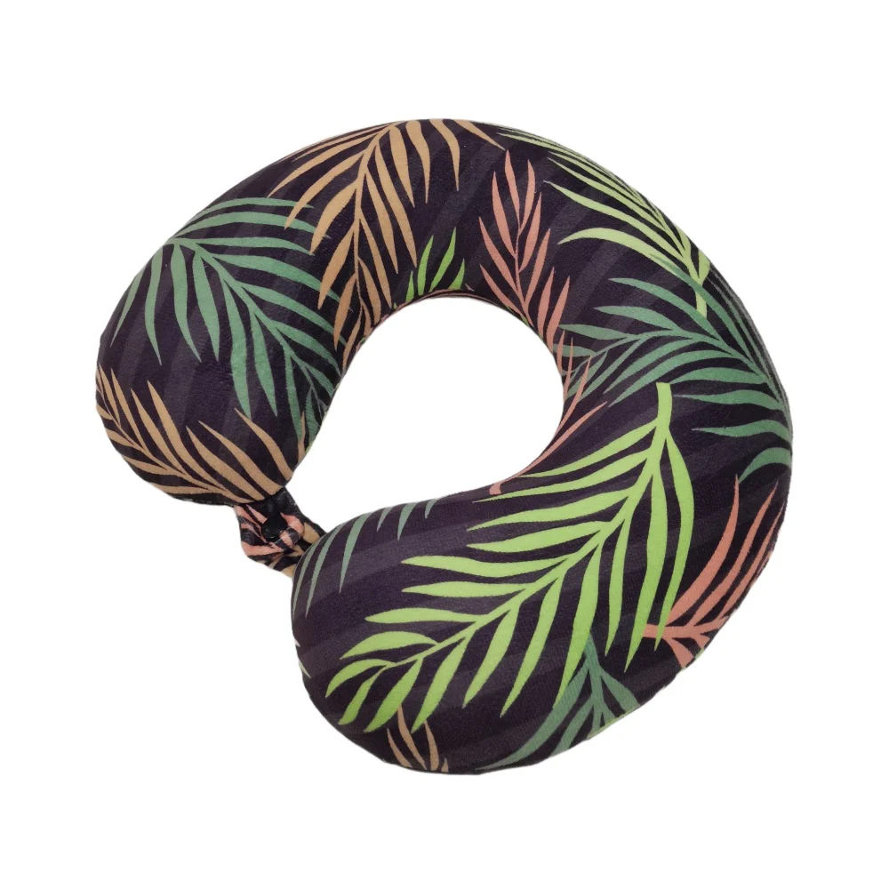 Printed Micro Bead U Shaped Neck Pillow, Soft Filling Travel Pillow For Airplane Car Trip — image 2