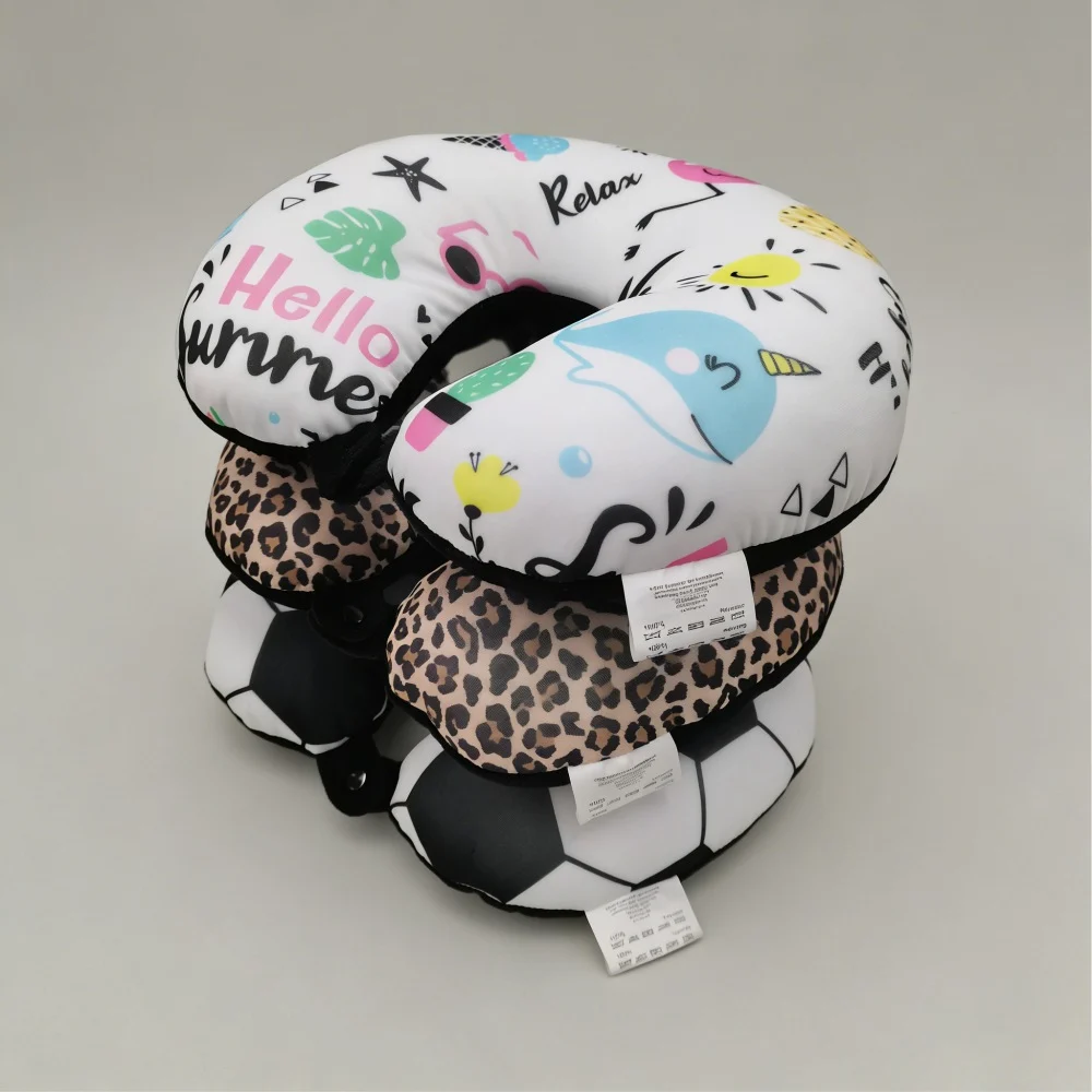 Printed Pattern U Shaped Travel Neck Pillow, Lightweight Foam Bead Cervical Pillow For… — image 5