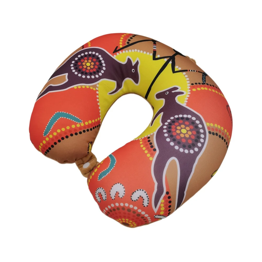 Printed Pattern U Shaped Travel Neck Pillow, Lightweight Foam Bead Cervical Pillow For… — image 2