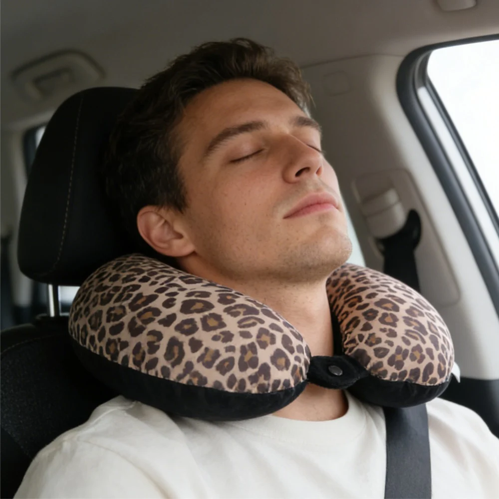 Printed Pattern U Shaped Travel Neck Pillow, Lightweight Foam Bead Cervical Pillow For… — image 6