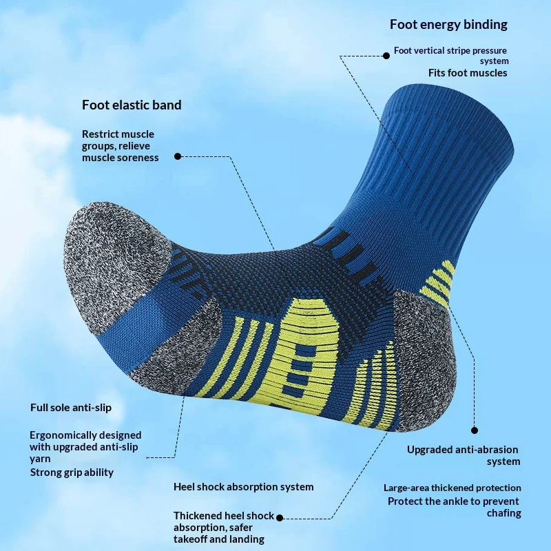 Professional Mens Basketball Socks, Midlength, With A Thick Terry Lining — image 5