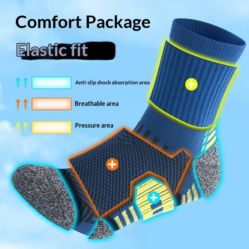 Professional Mens Basketball Socks, Midlength, With A Thick Terry Lining — image 3