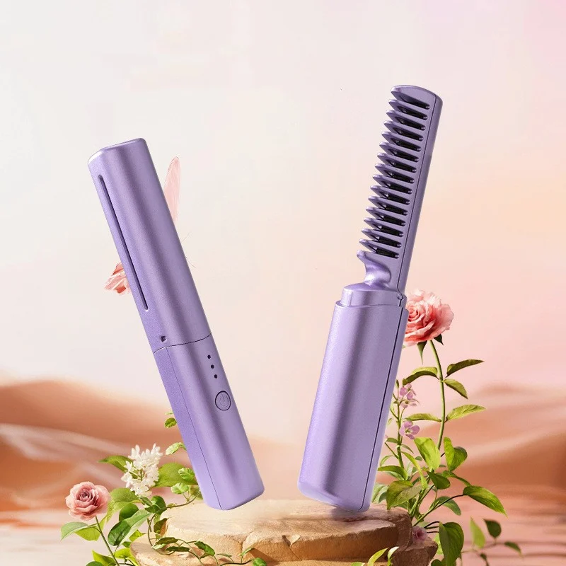 Professional Wireless Hair Straightener Curler Comb Fast Heating Negative Ion… — image 6