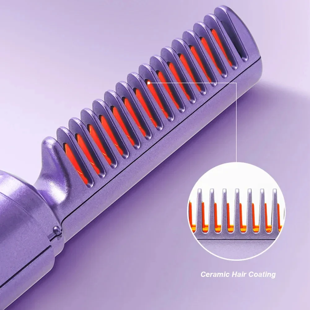 Professional Wireless Hair Straightener Curler Comb Fast Heating Negative Ion… — image 4