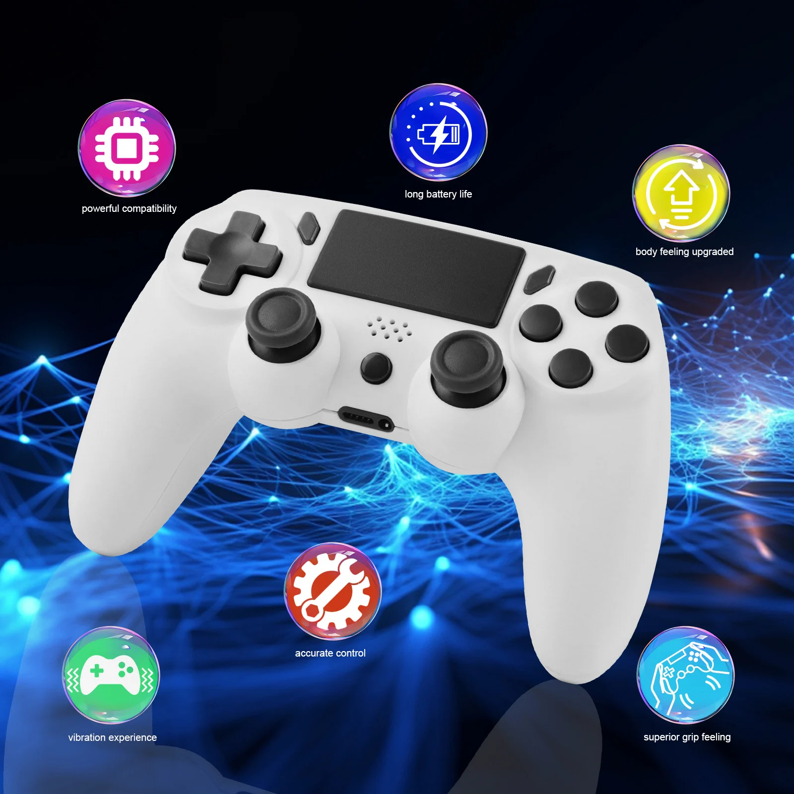 PS4 Game Controller, Six-axis Gyroscope, Dual Vibration Motion Sensing, Pc, Wireless… — image 4