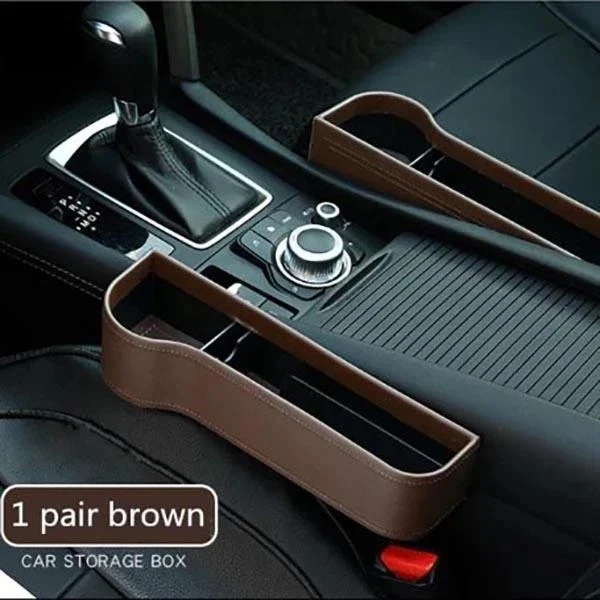 PU Car Organizer Seat Gap Storage Box Side Slit For Wallet Phone Coins Cigarette Keys… — image 1