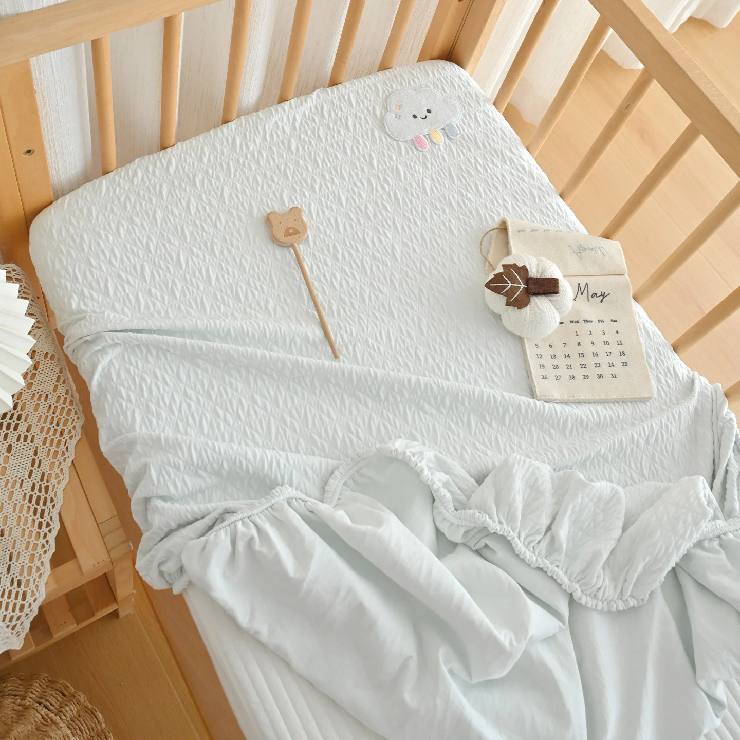Pure Cotton Fitted Sheet For Baby And Children's Thickened Mattress Cover — image 8