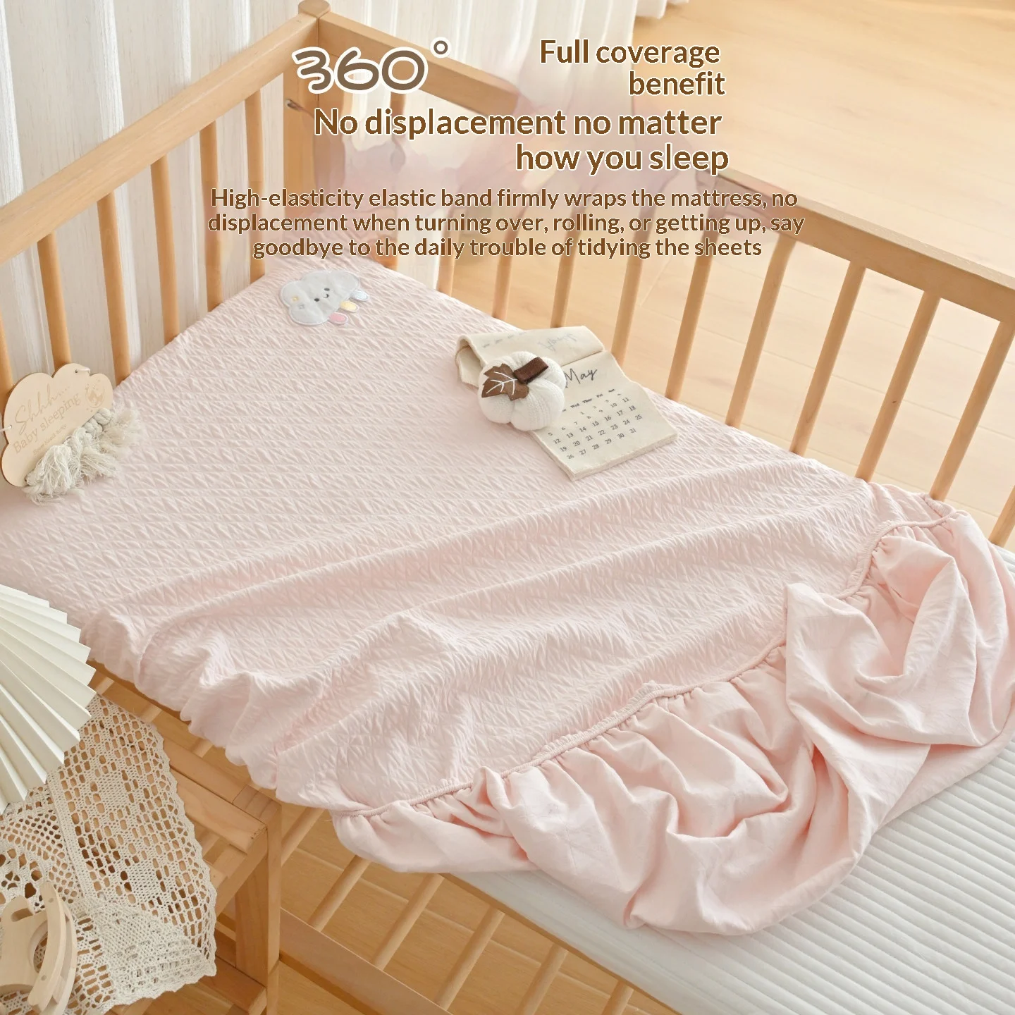 Pure Cotton Fitted Sheet For Baby And Children's Thickened Mattress Cover — image 4