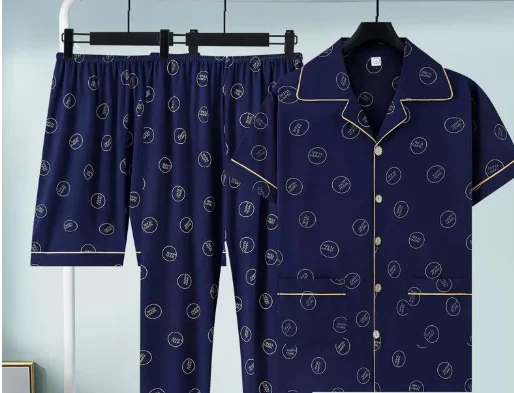 Pure Cotton Three-piece Pajama Set For Men — image 9