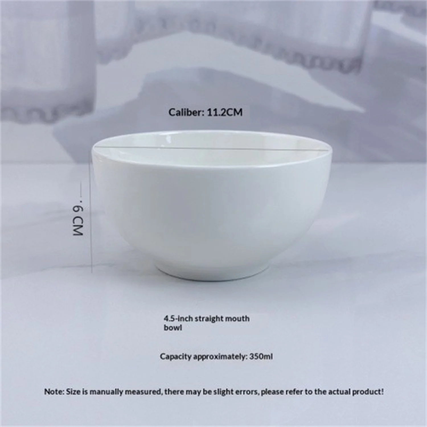 Pure White Ceramic Rice Bowl And Noodle — image 5