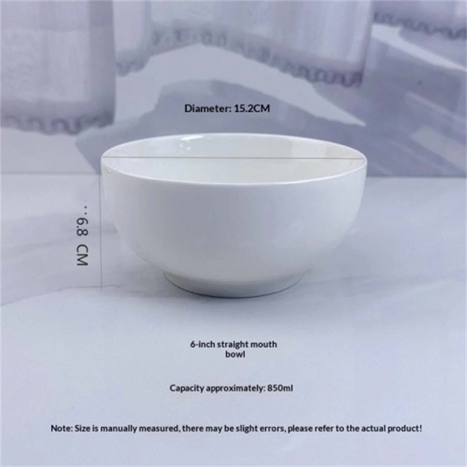 Pure White Ceramic Rice Bowl And Noodle — image 4