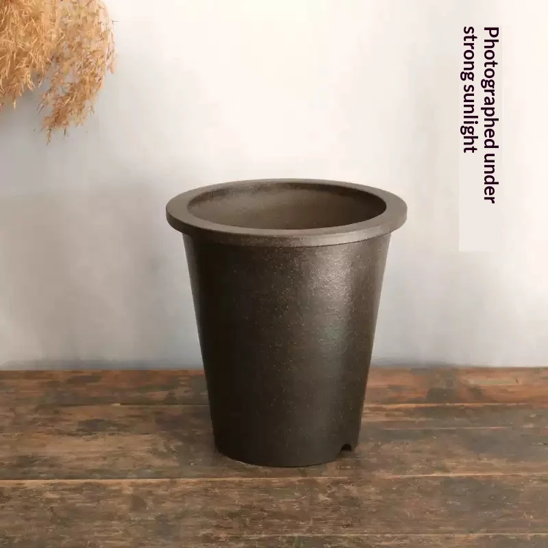 Purple Clay Round Flower Pot - Breathable Traditional Ceramic Planter For Indoor… — image 3