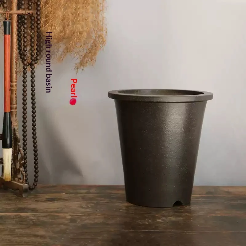 Purple Clay Round Flower Pot - Breathable Traditional Ceramic Planter For Indoor… — image 5