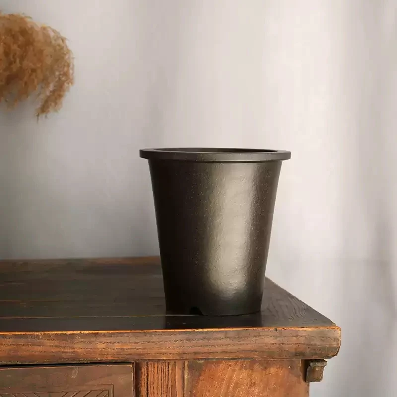 Purple Clay Round Flower Pot - Breathable Traditional Ceramic Planter For Indoor… — image 1