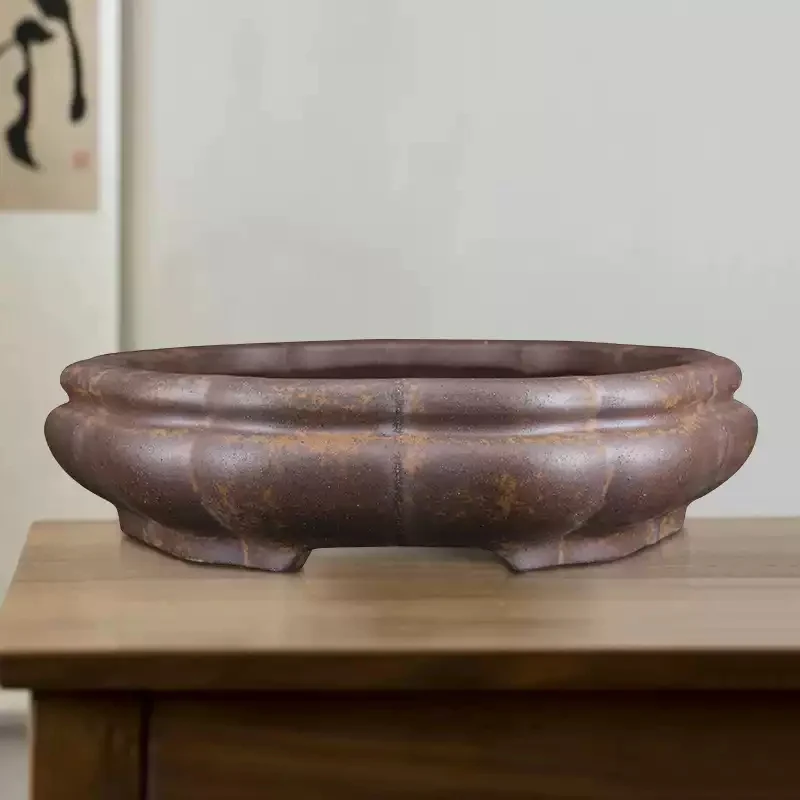 Purple Clay Segment Mud Wood-fired Hexagonal Basin — image 3