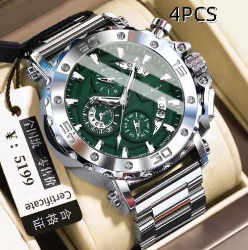 Quartz Watch Waterproof Multifunctional Luminous Fashionable Mens Timepiece — image 7
