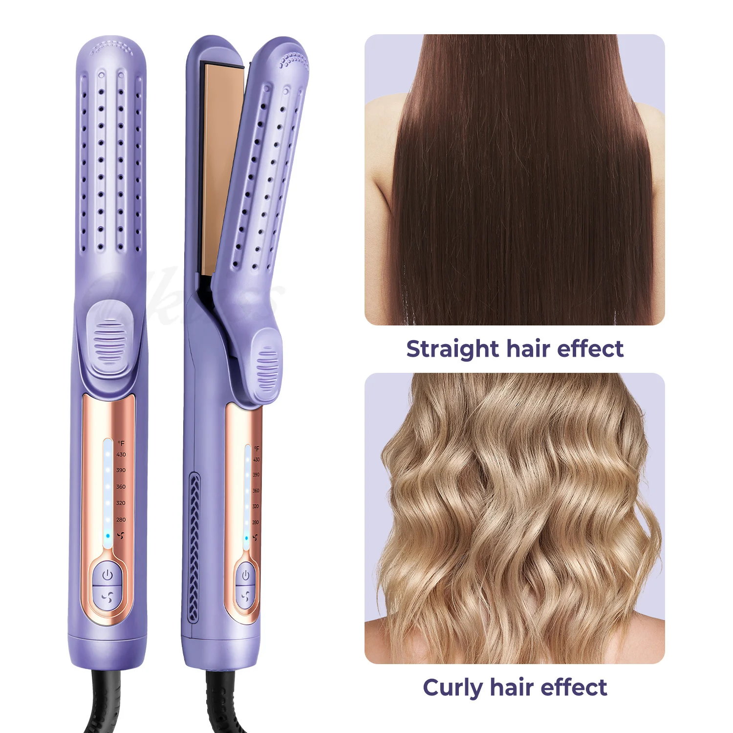 Quick-heating Hair Straightener With Cool And Hot Air Settings — image 1