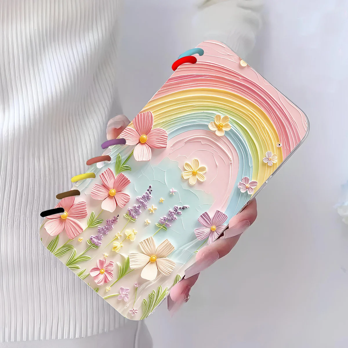 Rainbow Floral Notebook Flip Case For Mobile Phones — image 5