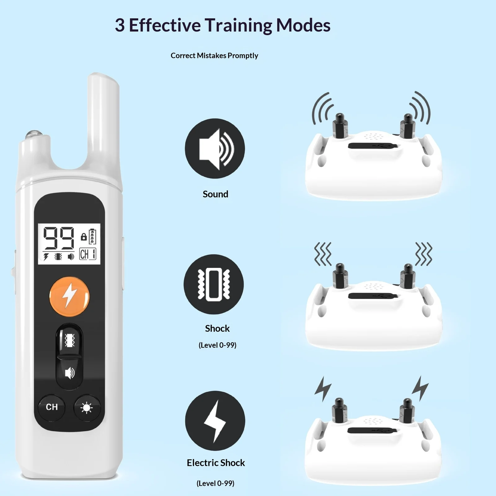Rechargeable Waterproof Long-range Remote Dog Training Collar — image 7