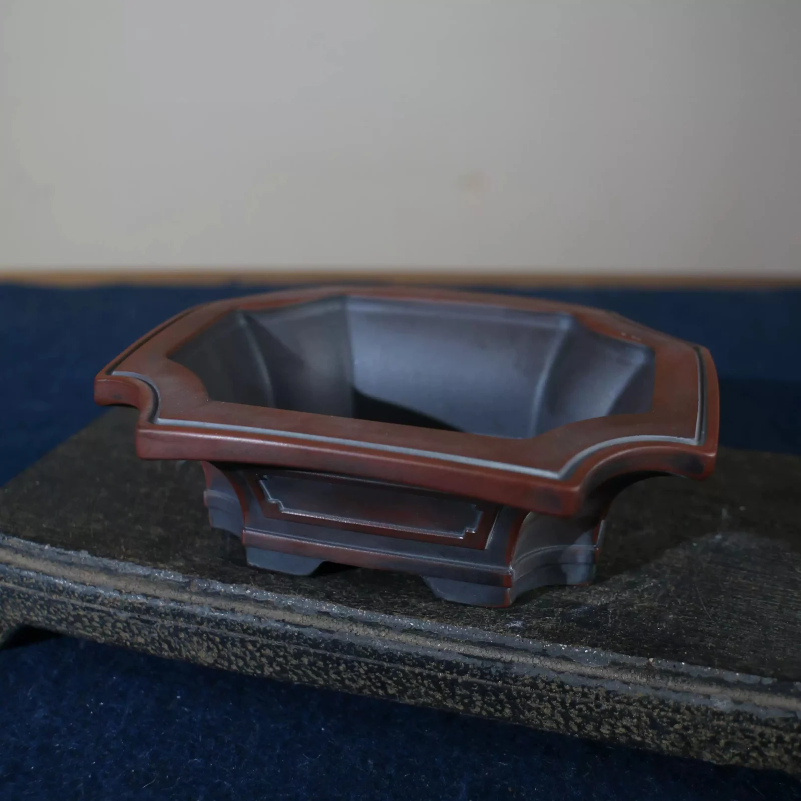 Rectangular Antique Style Aged Yixing Clay Flower Pot — image 5
