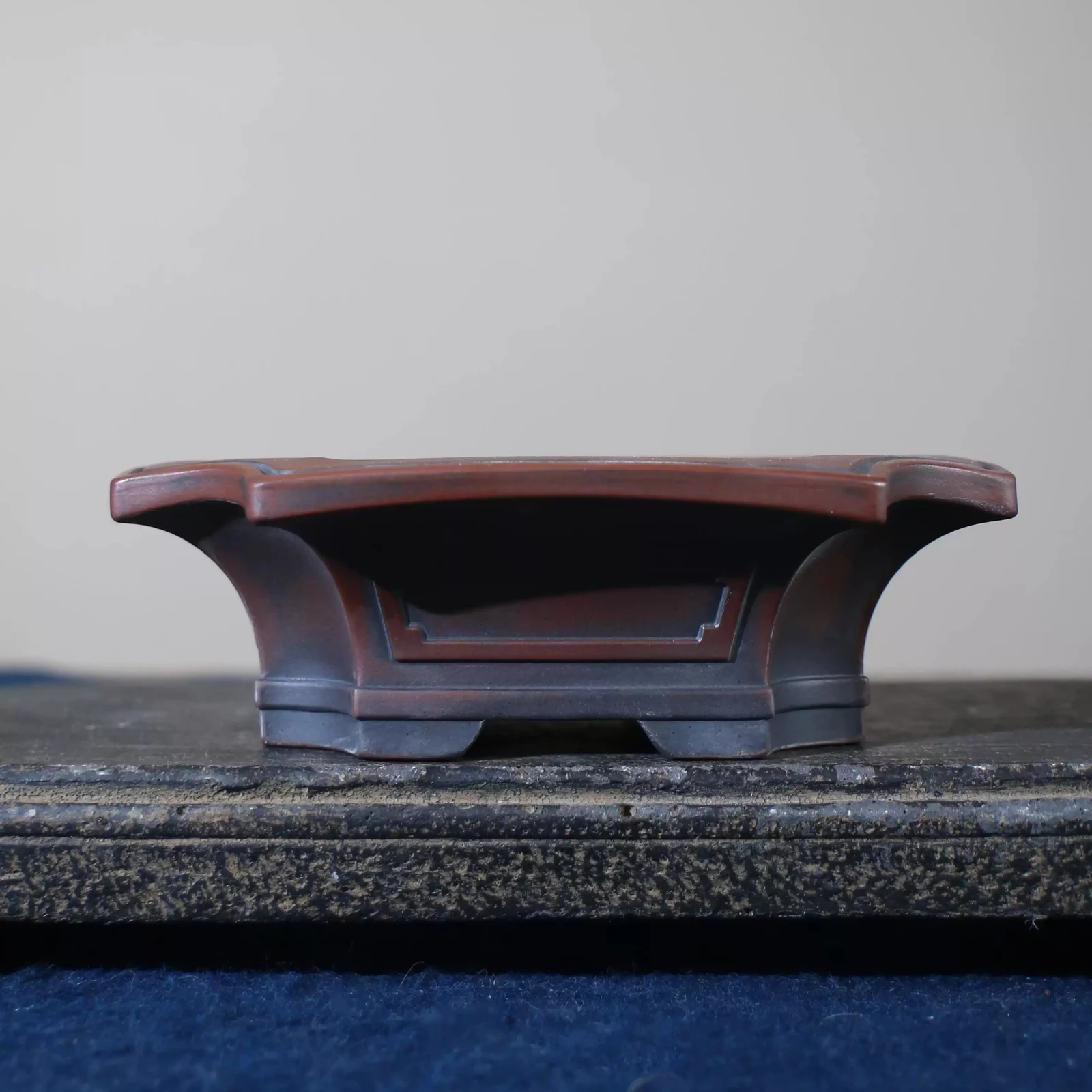 Rectangular Antique Style Aged Yixing Clay Flower Pot — image 3