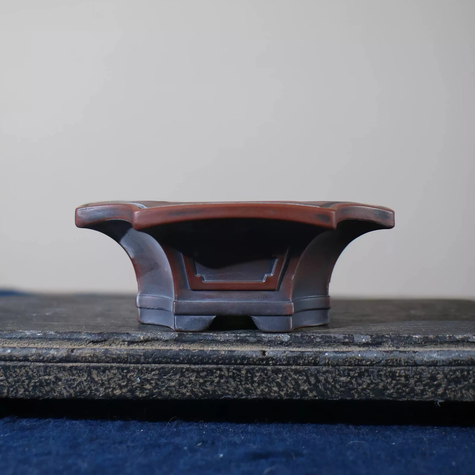 Rectangular Antique Style Aged Yixing Clay Flower Pot — image 4