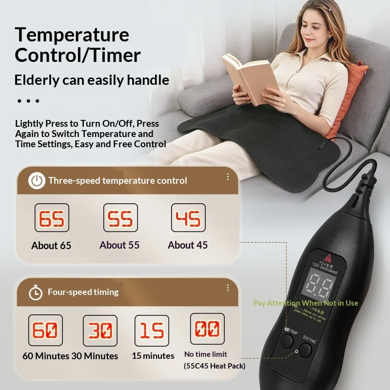 Red Light Heating Pad Electric Hot Compress Mat With 3 Temperature Settings For Waist… — image 6