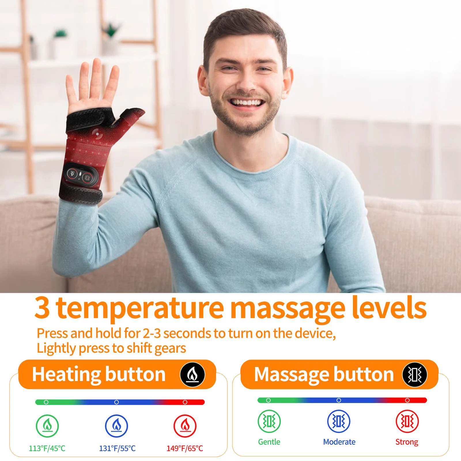 Red-light Therapy Electric Heating Wrist Wrap With Warming And Massage Functions — image 5