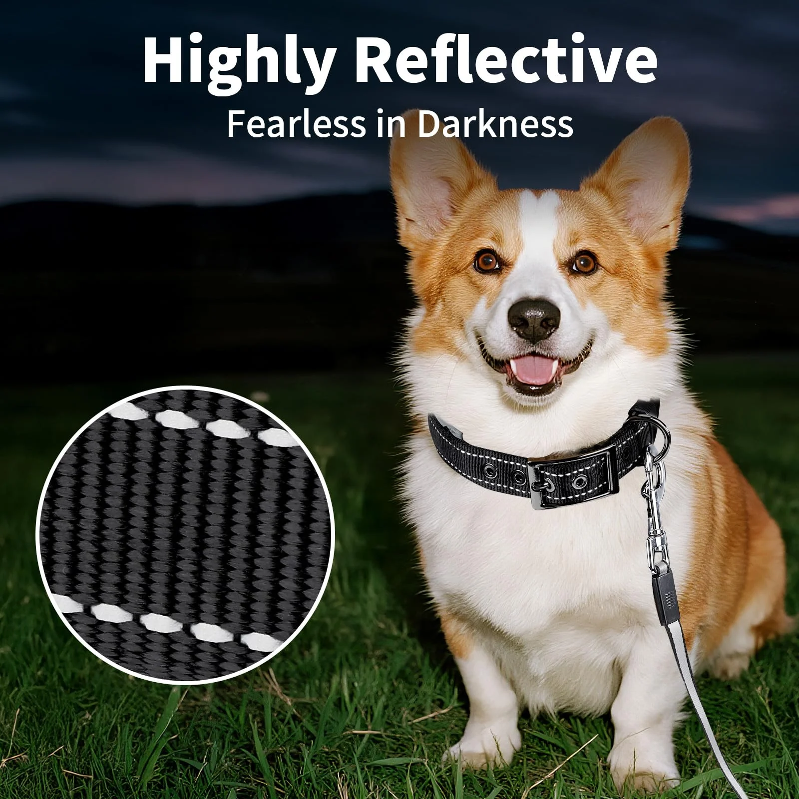 Reflective Dog Collar For Medium Dogs, Adjustable Wide Soft Comfortable Breathable… — image 3