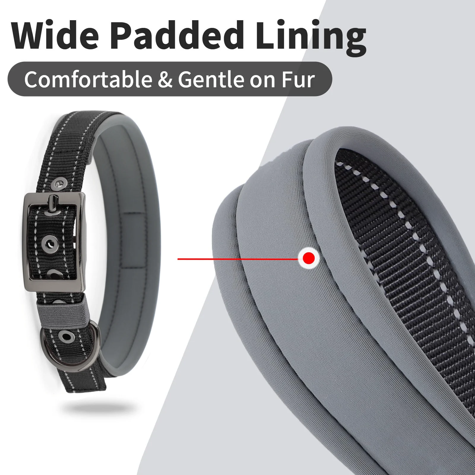 Reflective Dog Collar For Medium Dogs, Adjustable Wide Soft Comfortable Breathable… — image 11