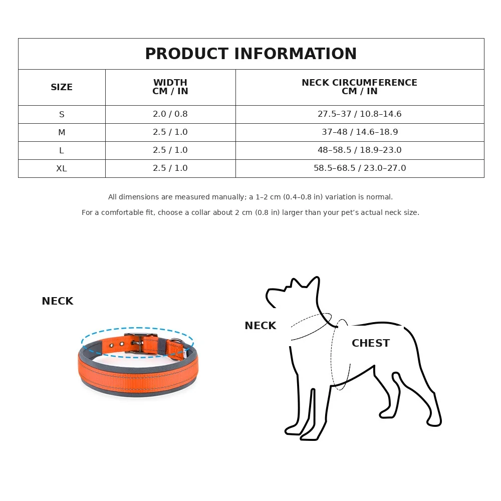 Reflective Dog Collar For Medium Dogs, Adjustable Wide Soft Comfortable Breathable… — image 8