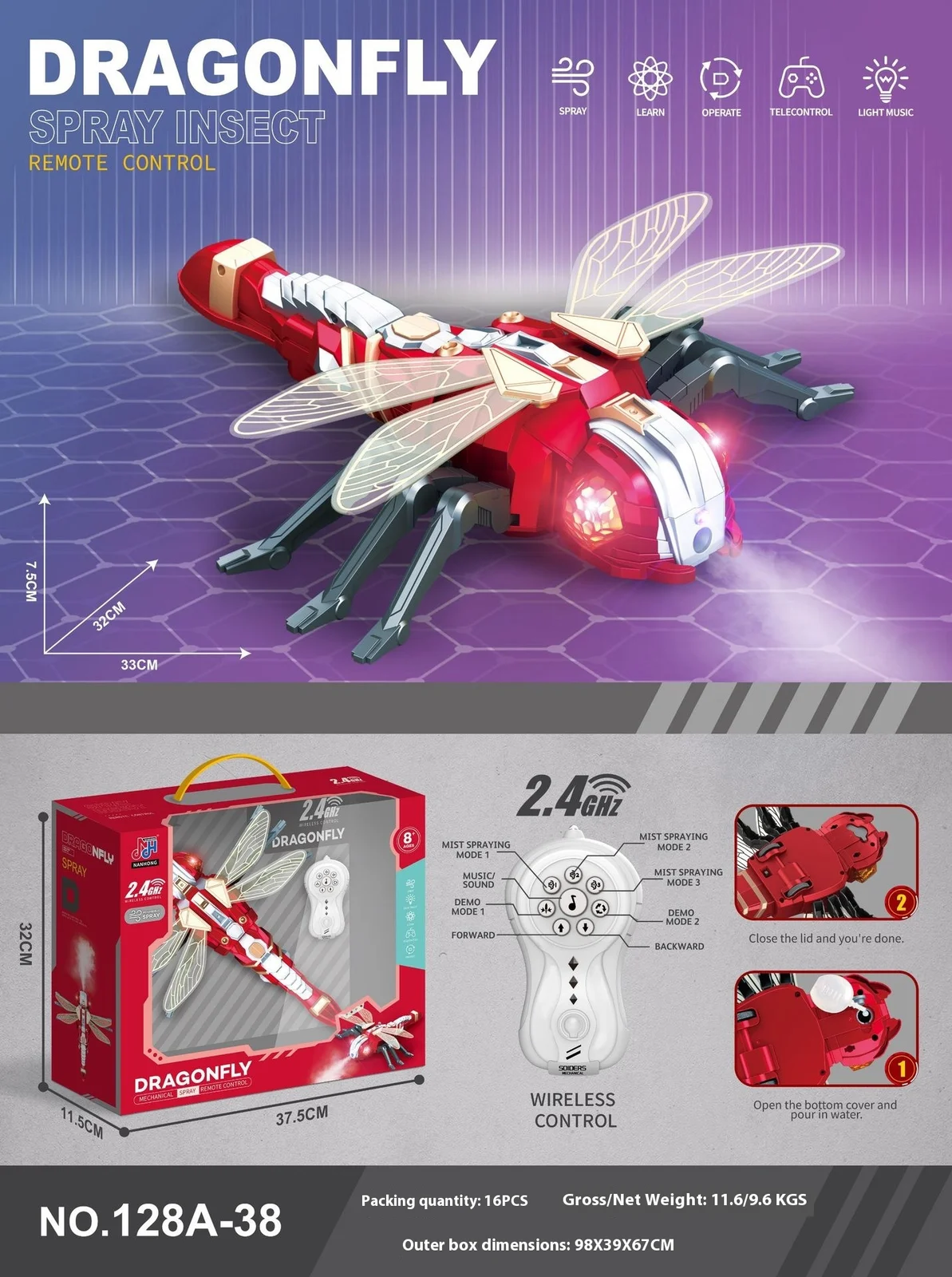 Remote Control Spray Insect Animal Toy — image 2